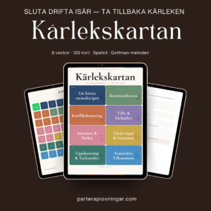 Kärlekskartan parterapi övningar kit — 8 veckors program med 120 spelkort, spelkit och övningsbok på svenska